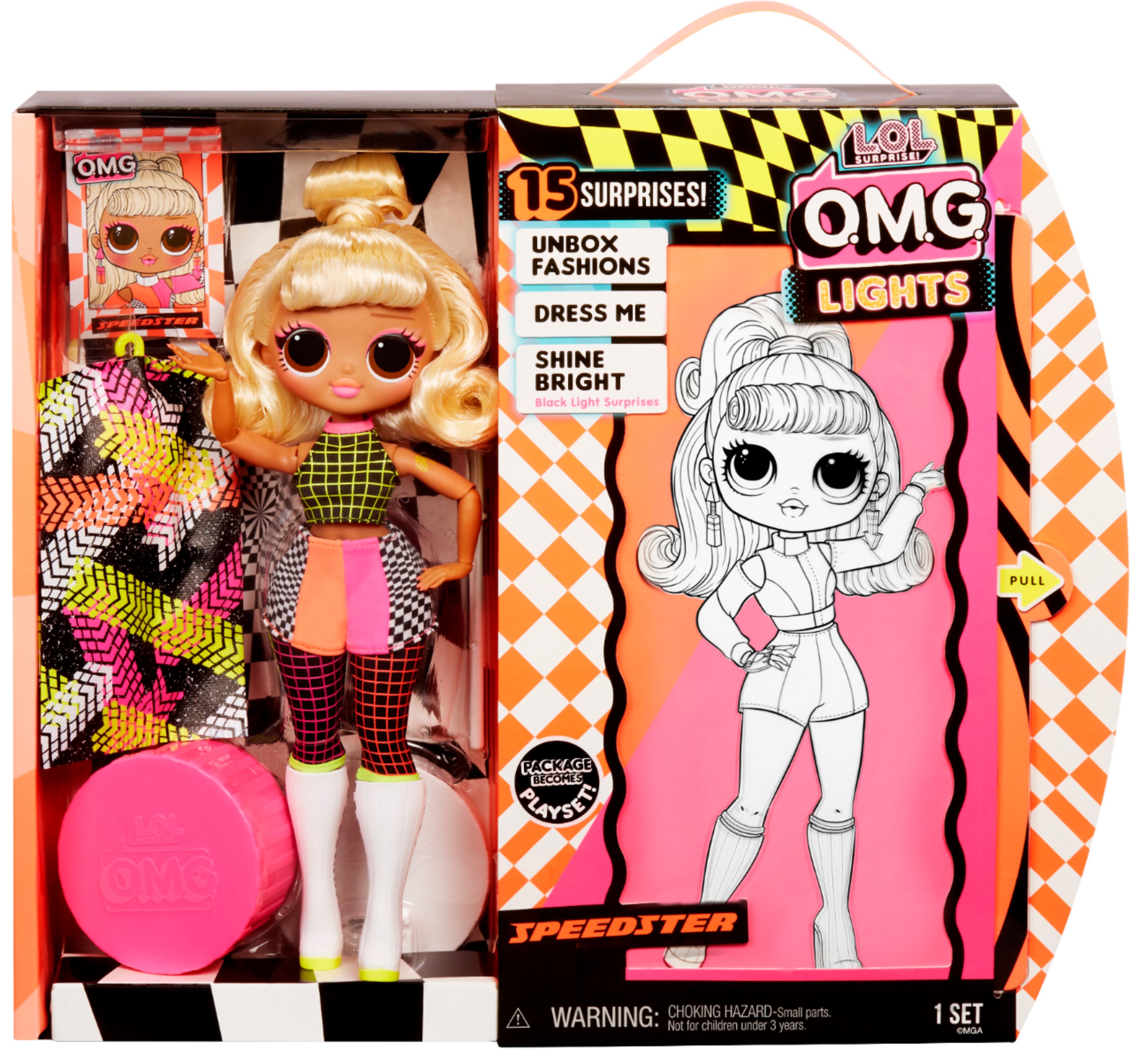 New LOL Surprise OMG LIGHTS Speedster Fashion Doll With 15 Surprises