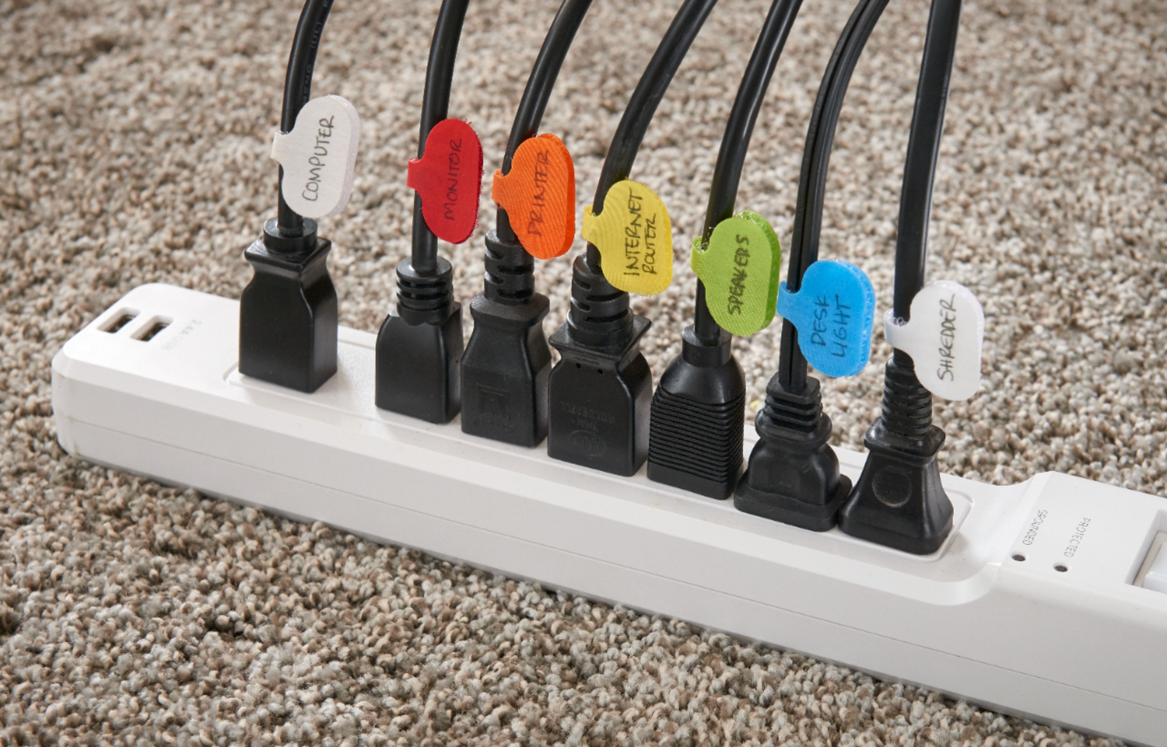 Wrap-It Storage - Cord Identification Labels (12-Pack) - Assorted Colors