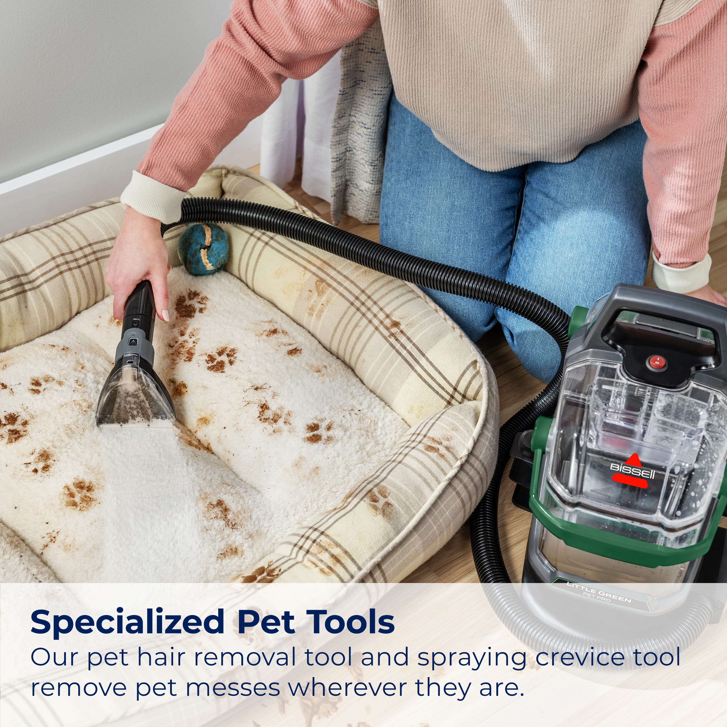 Specialized Pet Tools Our pet hair removal tool and spraying crevice tool remove pet messes wherever they are.