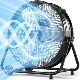 Akoasm - 30 Inch Industrial Drum Fan, 3-Speed High Velocity Floor Fan, 14000 CFM Heavy Duty Air Circulator with Wheels