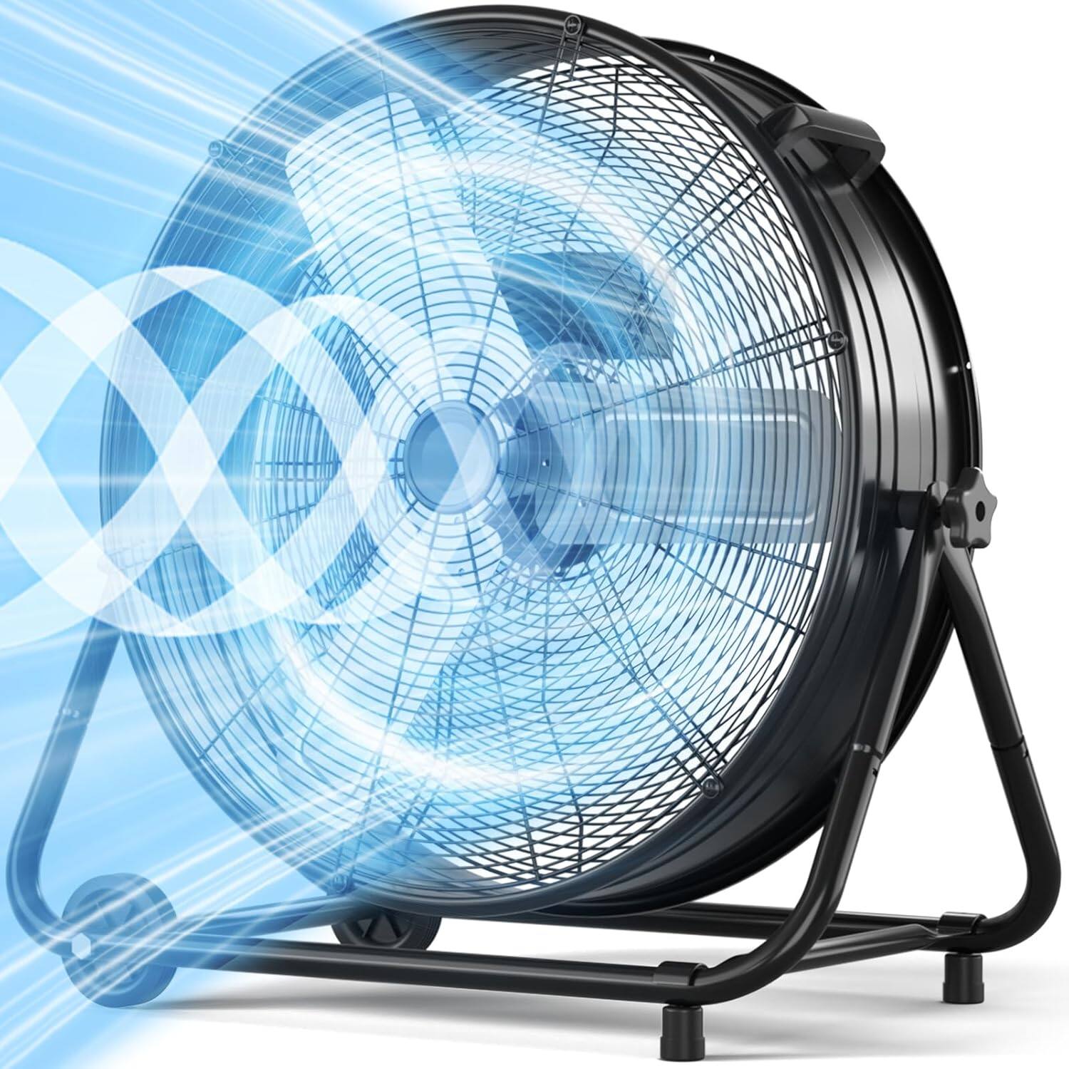 Angle. Chery Life - 30 in. 14000 CFM 550W Industrial Drum Fan with 360° Tilt for Warehouse Factory.