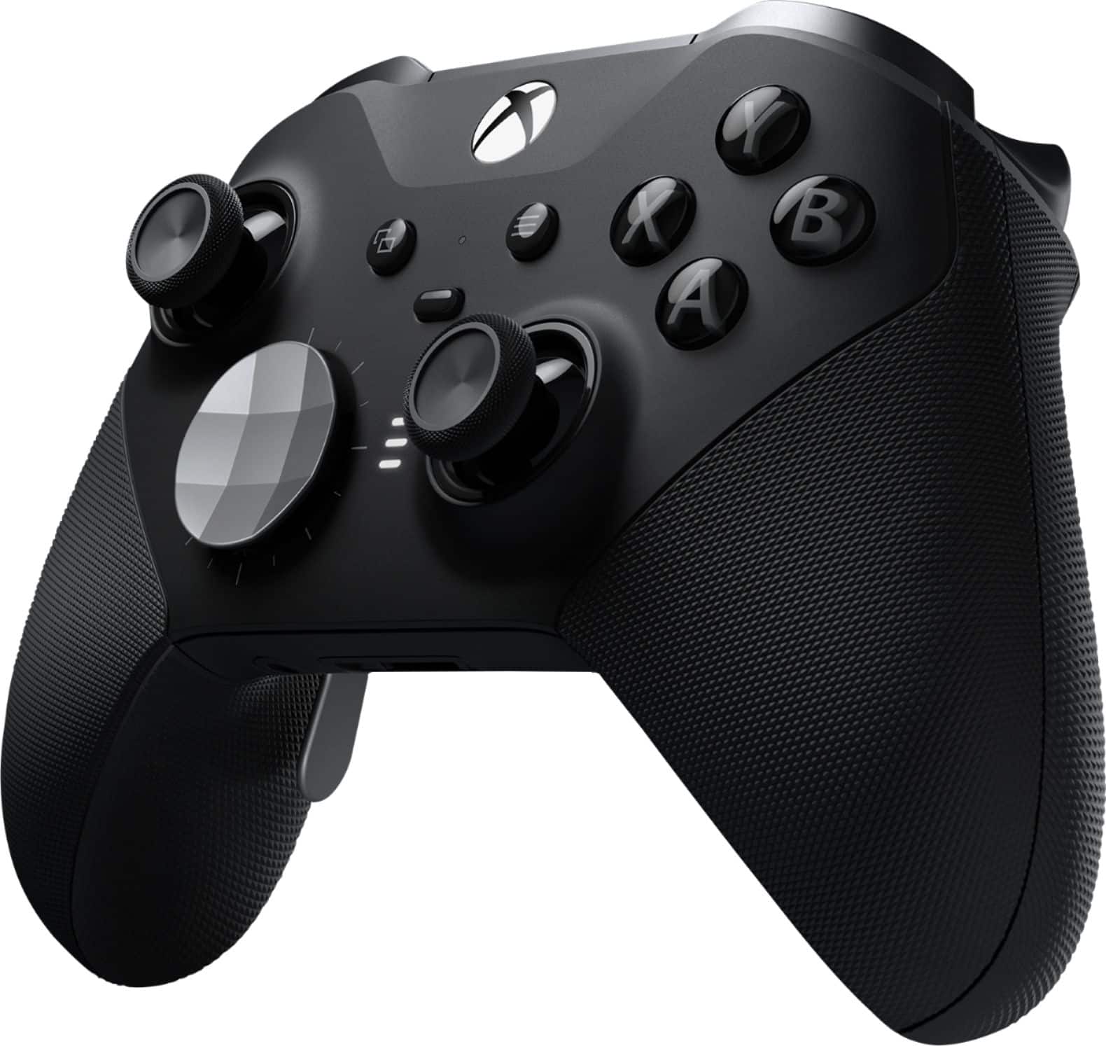 Left. Microsoft - Geek Squad Certified Refurbished Xbox Elite Wireless Controller Series 2 for Xbox One - Black.
