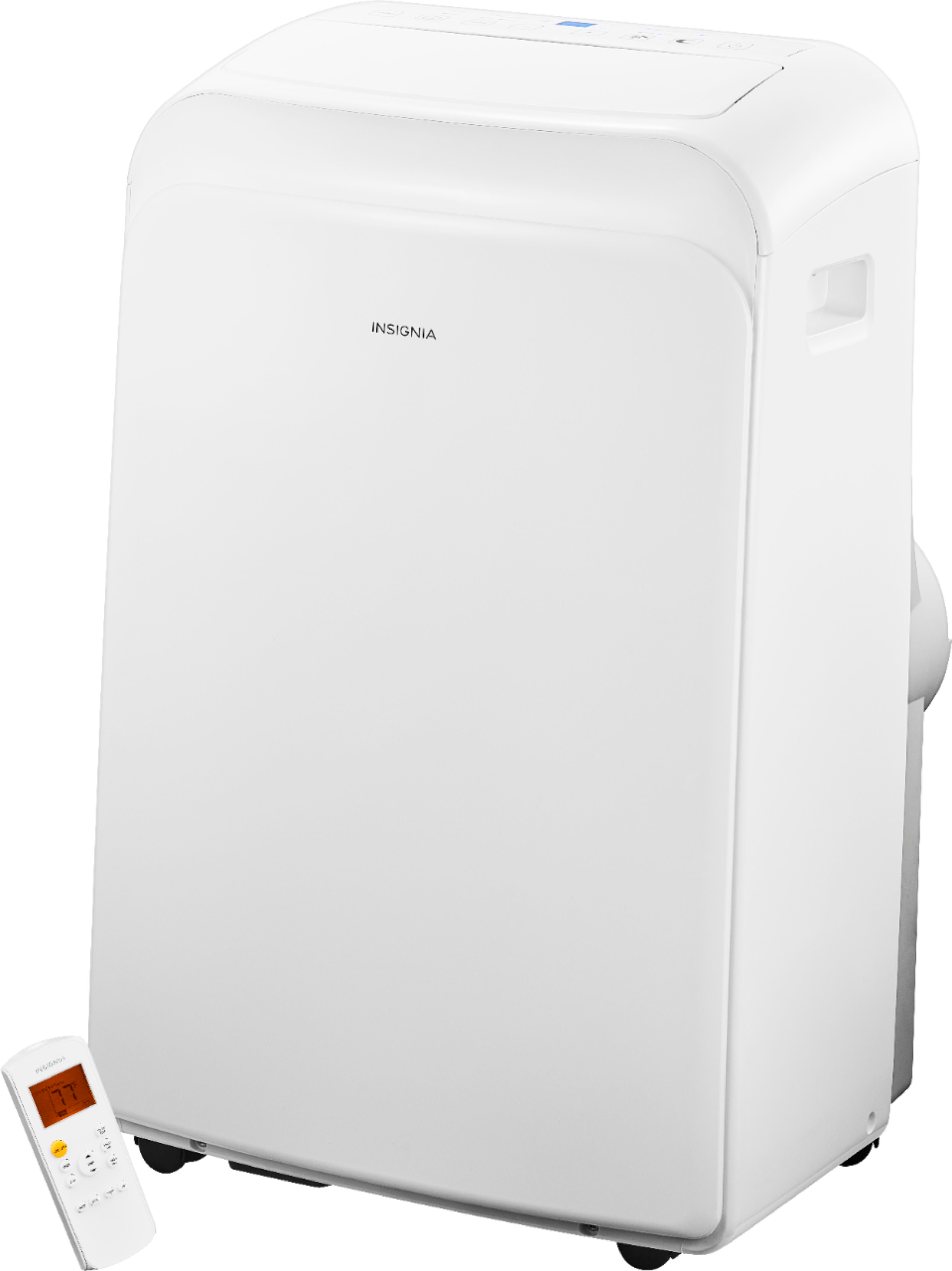 Left View: Insignia™ - 250 Sq. Ft. Portable Air Conditioner - White
