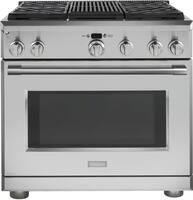 Monogram - 5.75 Cu. Ft. Freestanding Dual Fuel True Convection Range with Self-Cleaning and Grill - Stainless steel - Front_Zoom