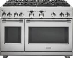Monogram - 8.25 Cu. Ft. Freestanding Double Oven Dual Fuel True Convection Range with Self-Cleaning and Grill - Stainless steel - Front_Zoom