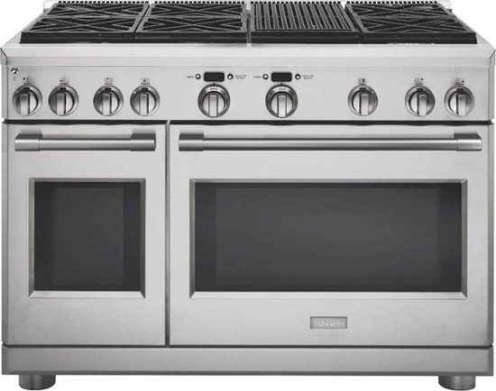 Monogram – 8.25 Cu. Ft. Freestanding Double Oven Dual Fuel True Convection Range with Self-Cleaning and Grill – Stainless steel