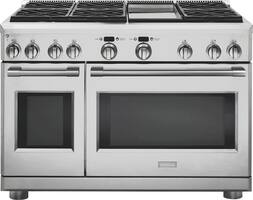 Monogram - Statement Collection 8.9 Cu. Ft. Freestanding Gas Convection Range with Self-Cleaning and Griddle - Stainless steel - Front_Zoom
