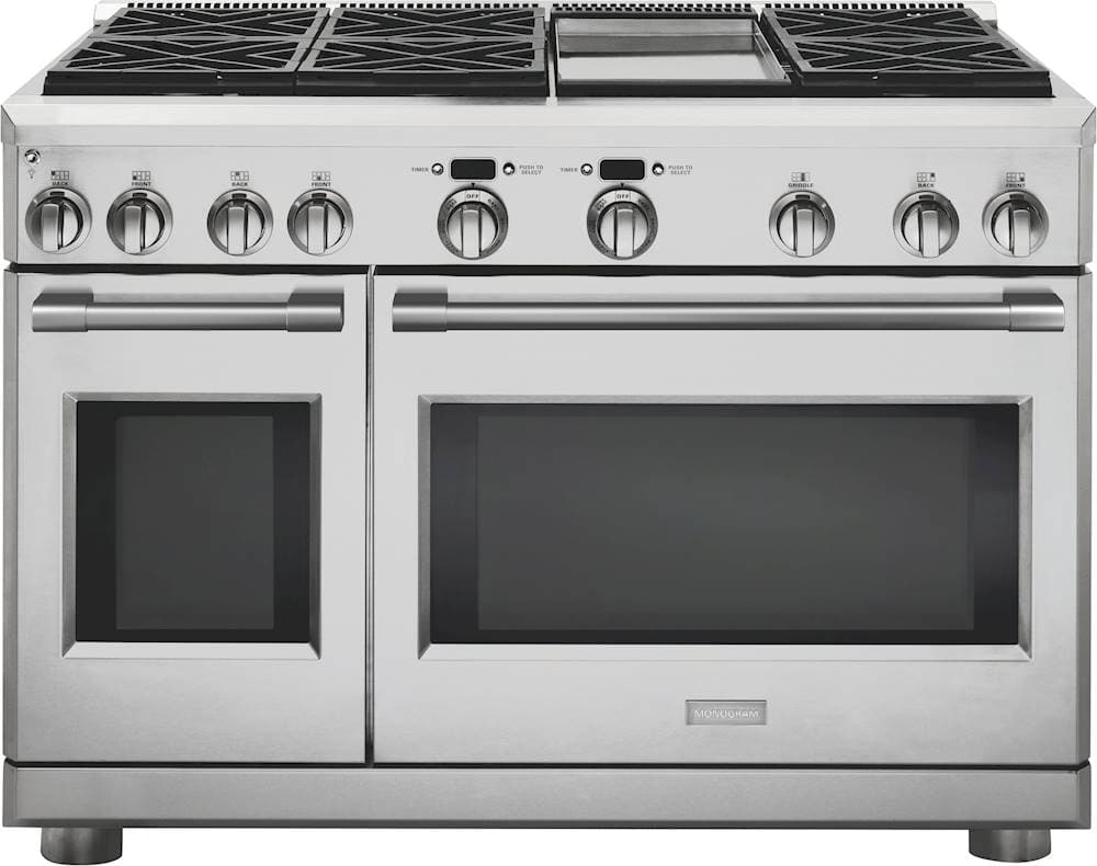 Monogram - Statement Collection 8.9 Cu. Ft. Freestanding Gas Convection Range with Self-Cleaning and Griddle - Stainless steel - Front_Zoom