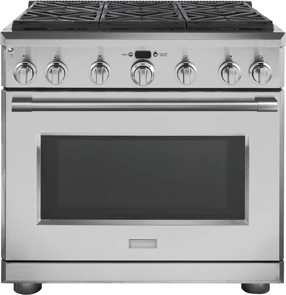 Monogram - Statement Collection 6.2 Cu. Ft. Freestanding Gas Convection Range with Self-Cleaning - Stainless steel - Front_Zoom