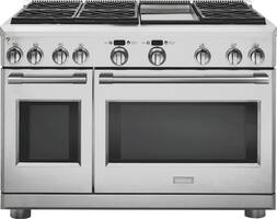 Monogram - 8.25 Cu. Ft. Freestanding Double Oven Dual Fuel True Convection Range with Self-Cleaning and Griddle - Stainless steel - Front_Zoom