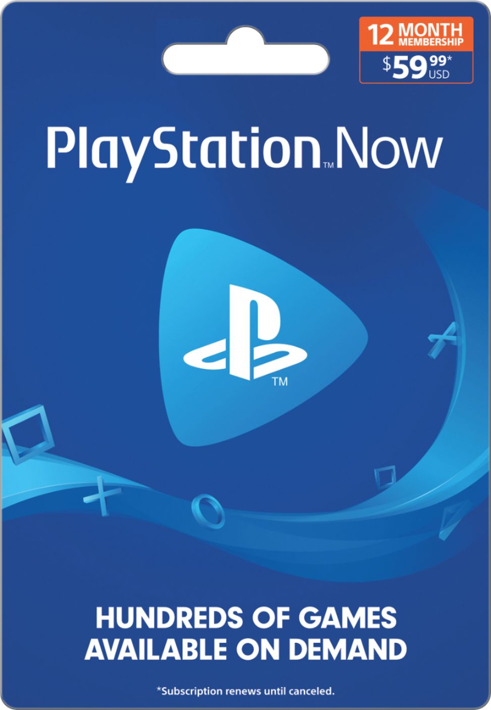 Sony - $59.99 PlayStation Now 12-Month Membership - Blue