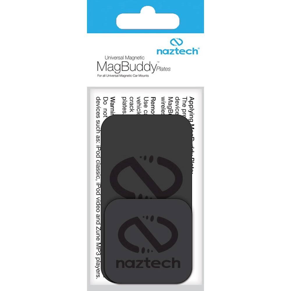 Alt View 11. Naztech - MagBuddy Magnetic Adhesive Plates for Most Cell Phones - Black.