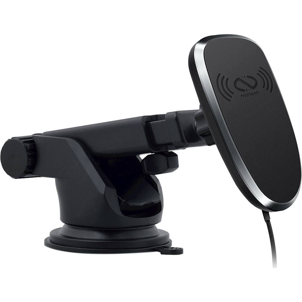 Front. Naztech - MagBuddy Qi Certified Wireless Charging Pad for iPhone®/Android - Black.