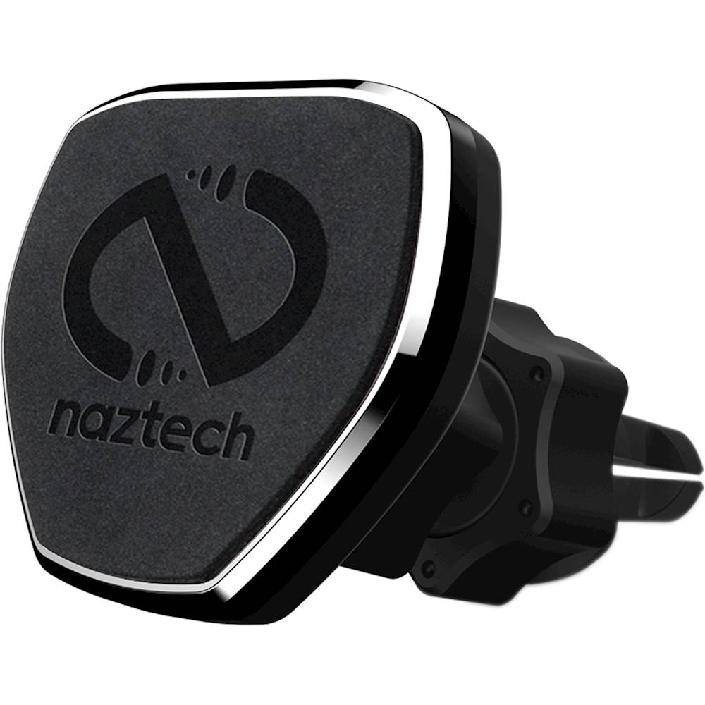 Left View: Naztech - MagBuddy Magnetic Vent+ Mount for Most Cell Phones - Black