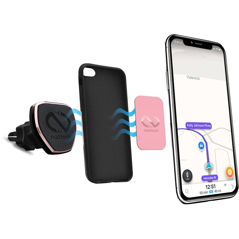 Naztech MagBuddy Magnetic Vent+ Mount for Most Cell Phones Rose 