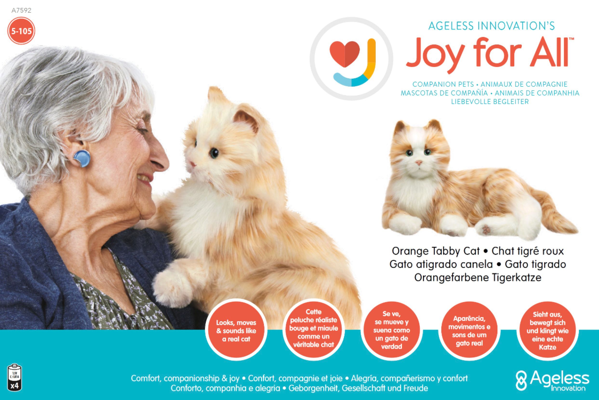 Angle View: Joy for All - Companion Pet Cat - Orange Tabby