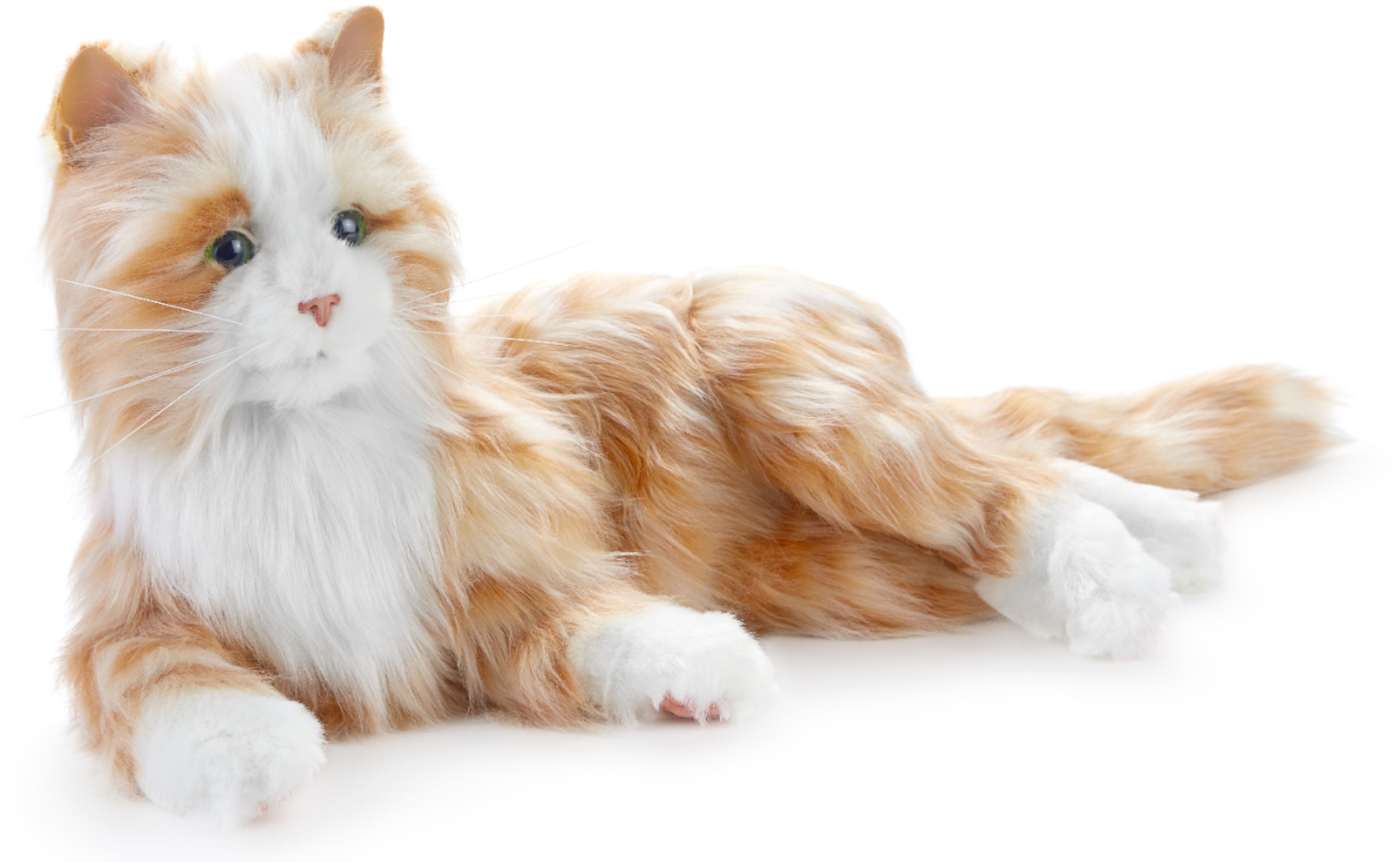 Left View: Joy for All - Companion Pet Cat - Orange Tabby
