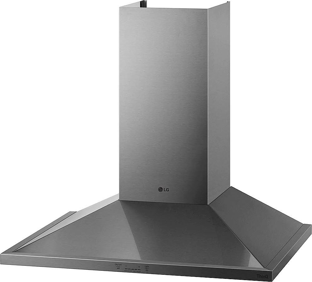 Left View: LG - 30" Convertible Range Hood with WiFi - Stainless steel