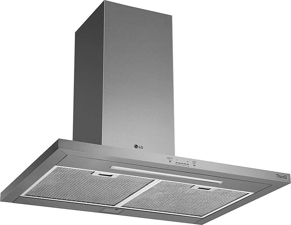 Angle View: LG - 36" Convertible Range Hood with WiFi - Stainless steel