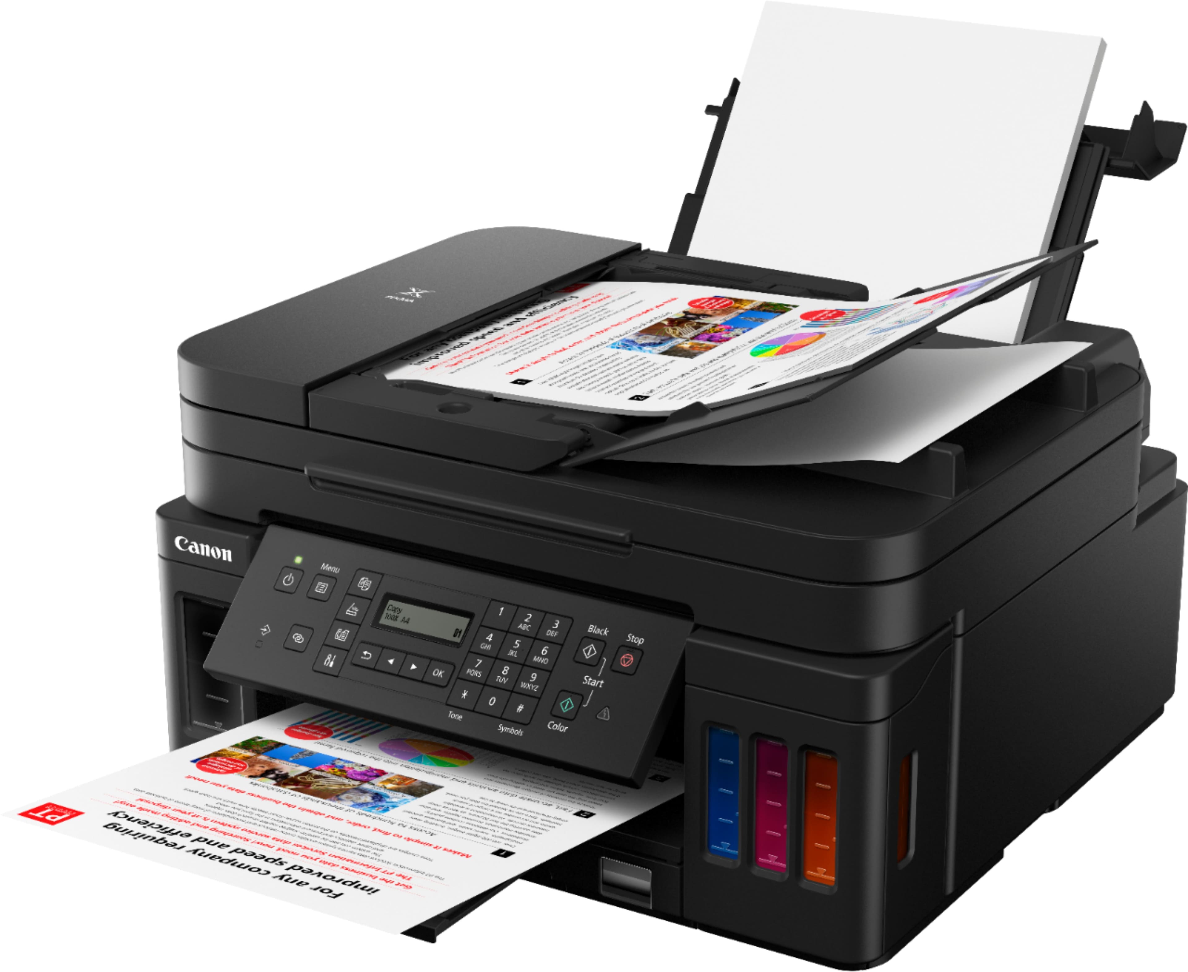 Alt View 13. Canon - PIXMA MegaTank G7020 Wireless All-In-One Inkjet Printer with Fax - Black.