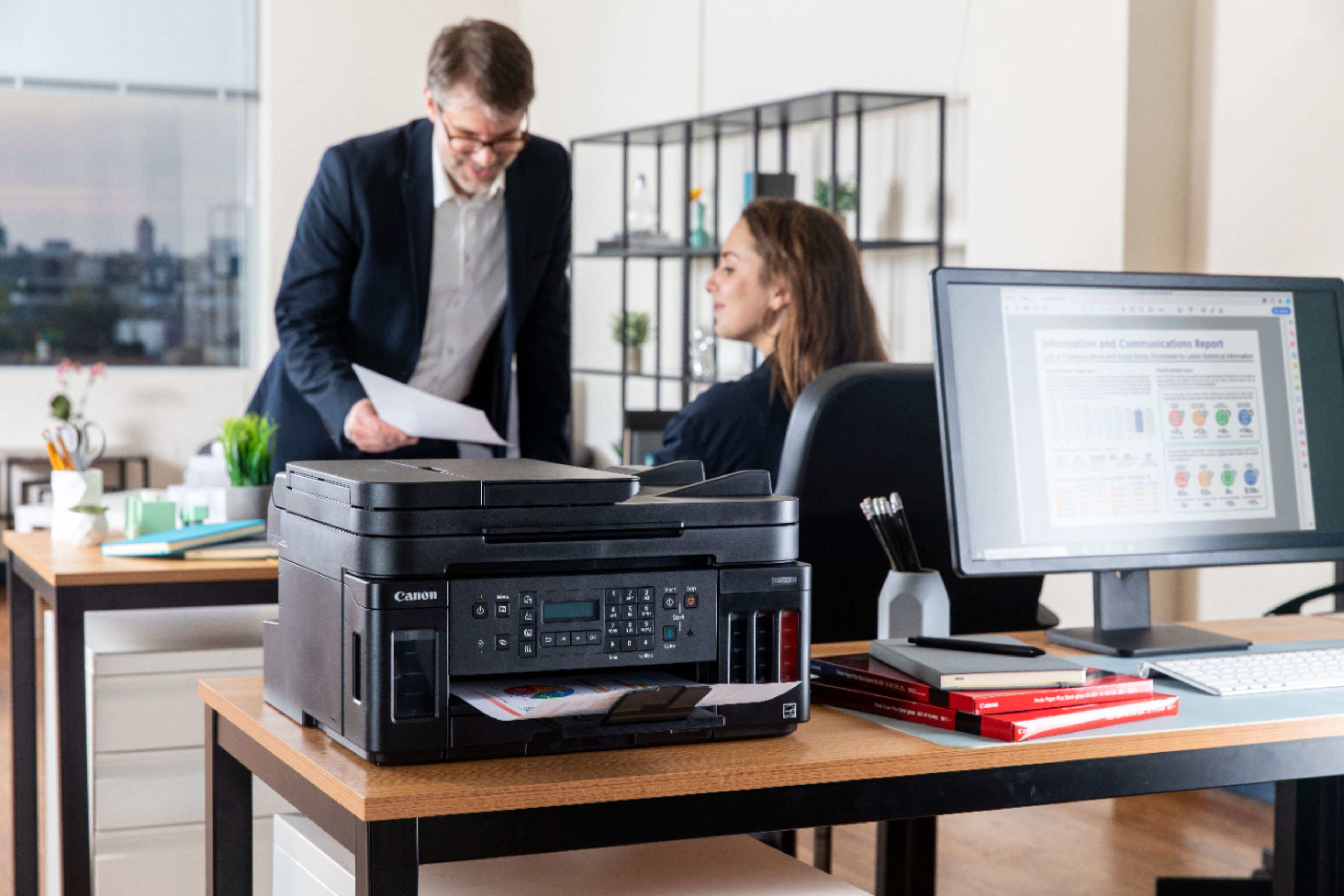 Alt View 15. Canon - PIXMA MegaTank G7020 Wireless All-In-One Inkjet Printer with Fax - Black.