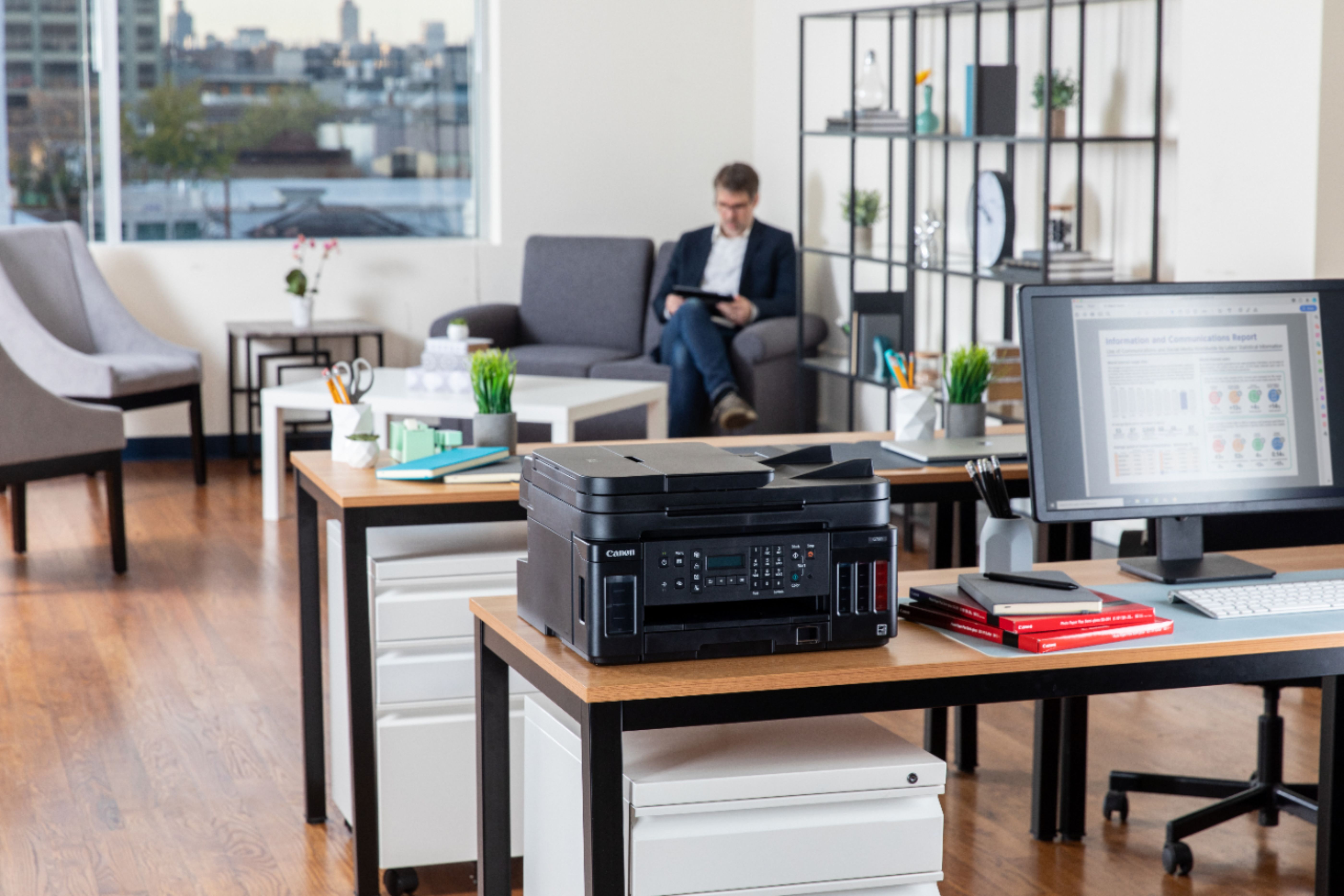 Alt View 16. Canon - PIXMA MegaTank G7020 Wireless All-In-One Inkjet Printer with Fax - Black.