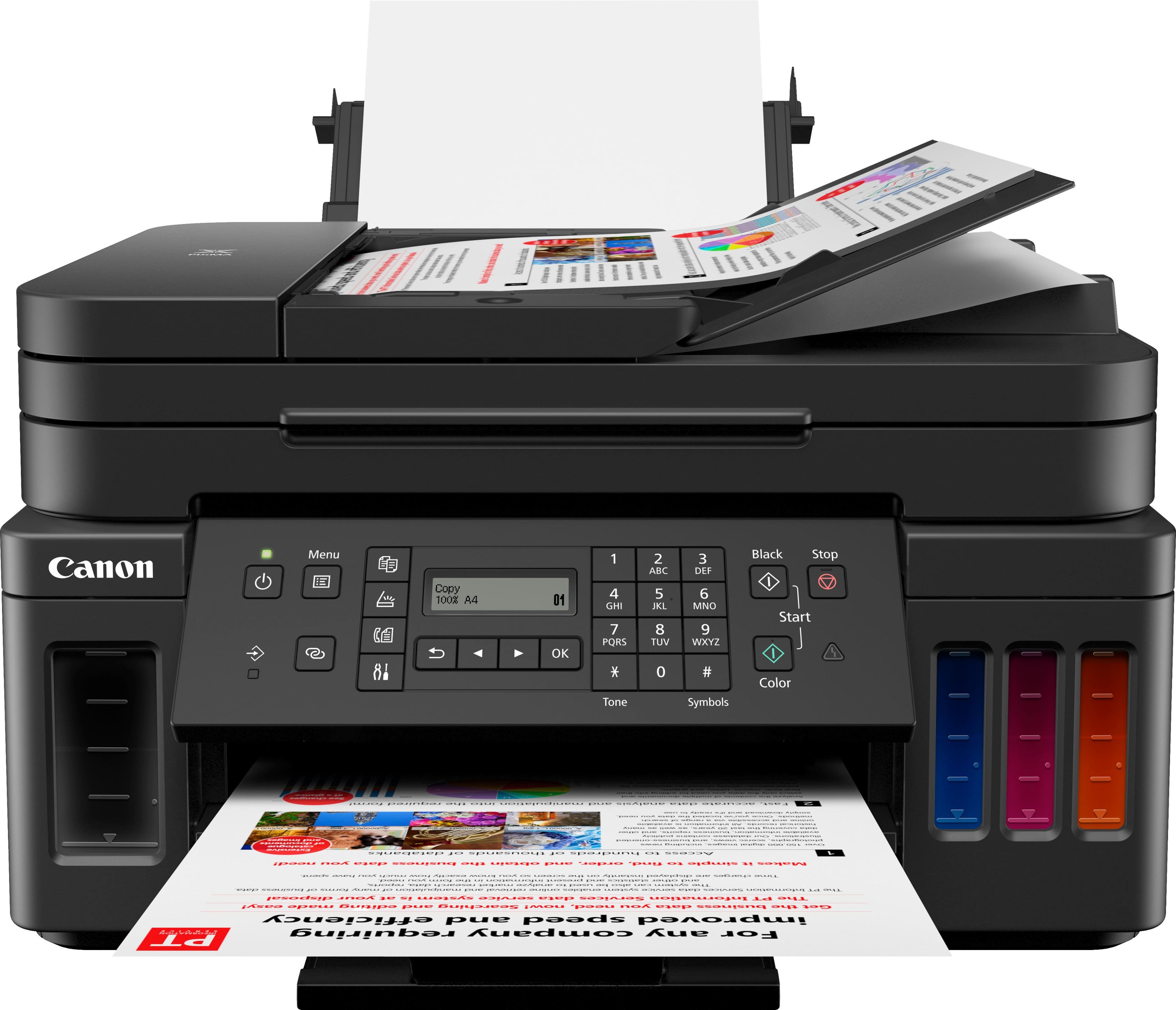 Alt View 11. Canon - PIXMA MegaTank G7020 Wireless All-In-One Inkjet Printer with Fax - Black.