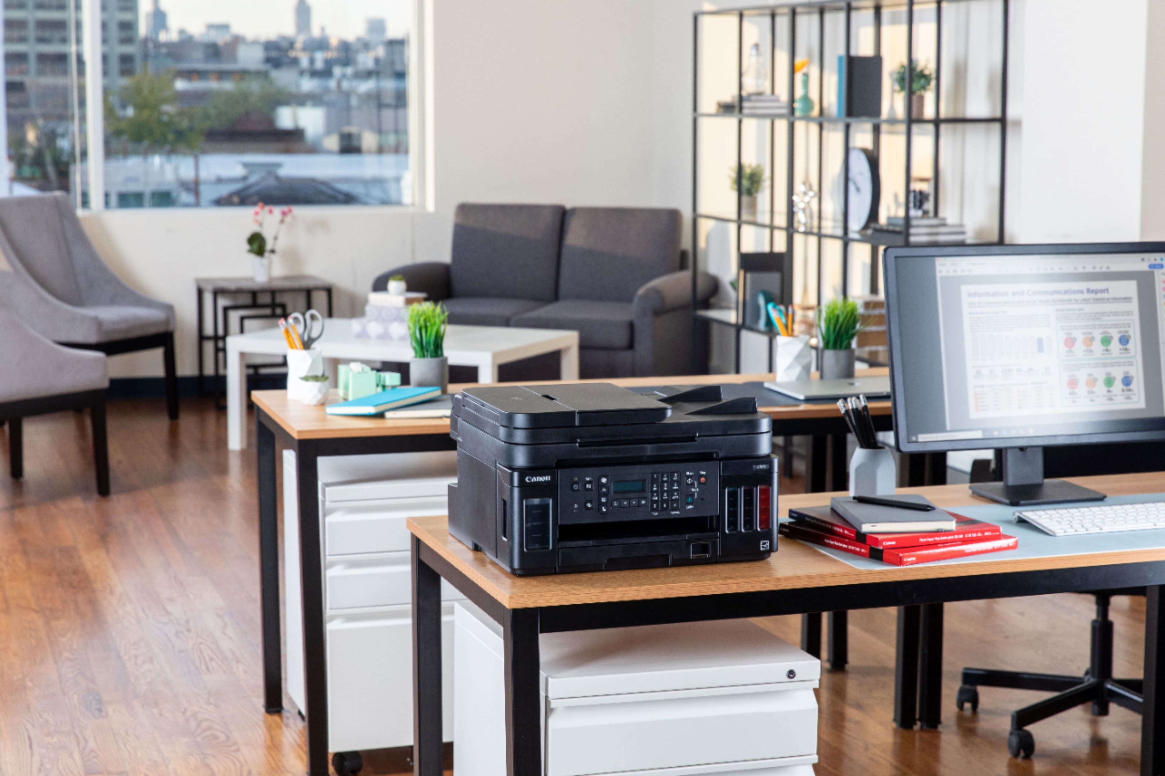 Alt View 23. Canon - PIXMA MegaTank G7020 Wireless All-In-One Inkjet Printer with Fax - Black.