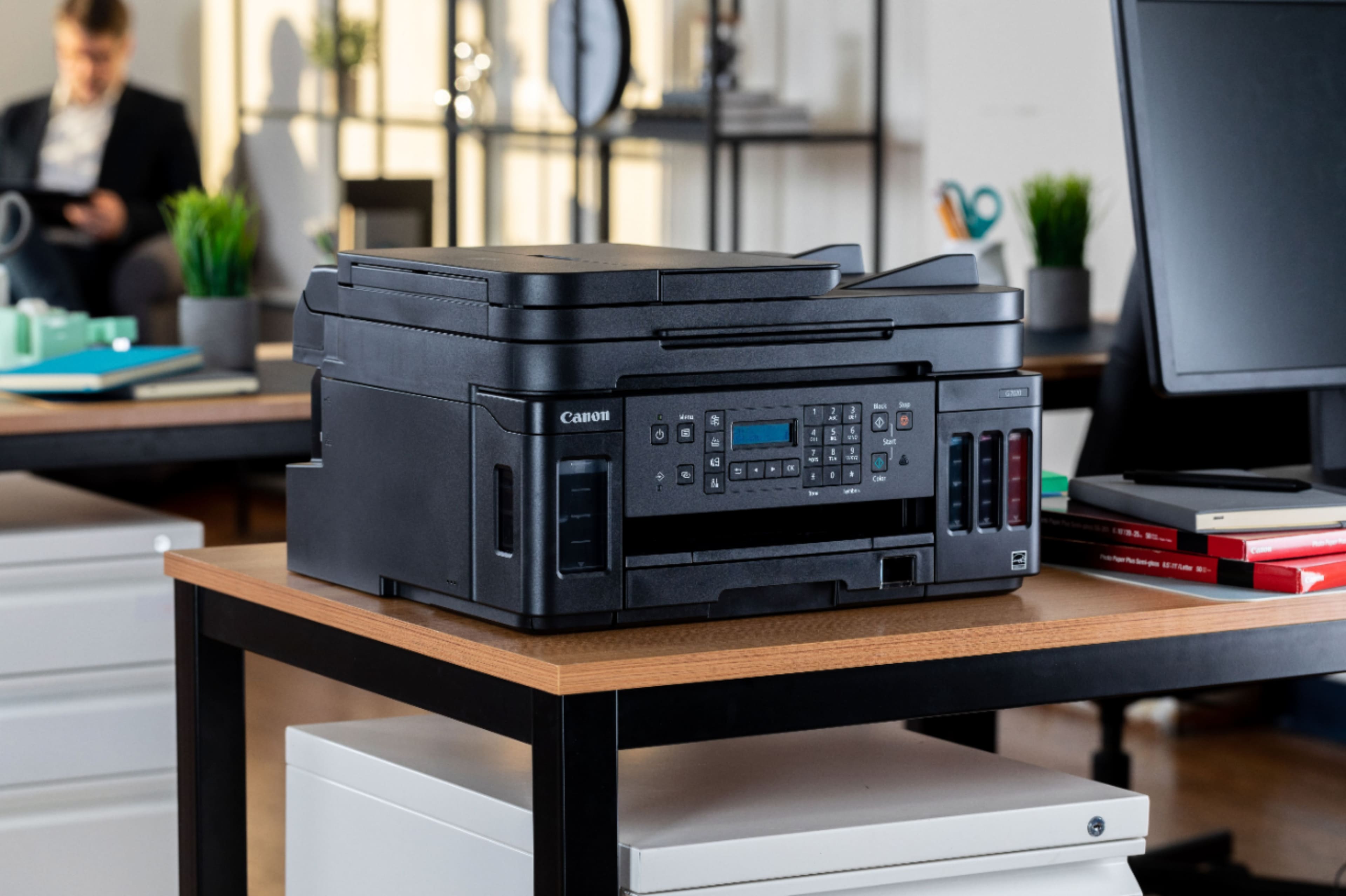 Alt View 24. Canon - PIXMA MegaTank G7020 Wireless All-In-One Inkjet Printer with Fax - Black.