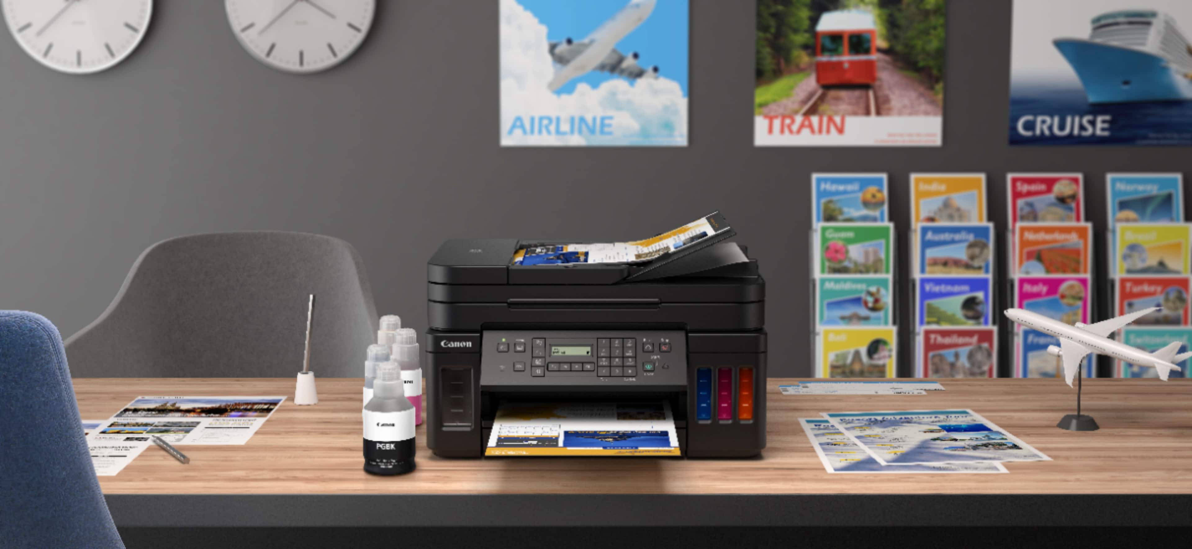 Alt View 27. Canon - PIXMA MegaTank G7020 Wireless All-In-One Inkjet Printer with Fax - Black.