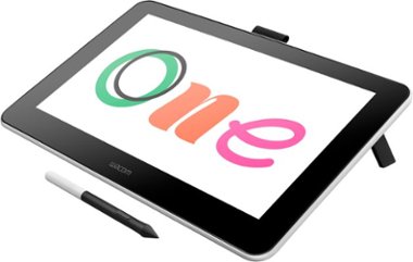 Wacom - One - Drawing Tablet with Screen, 13.3" Pen Display for Mac, PC, Chromebook & Android - Flint White - Front_Zoom