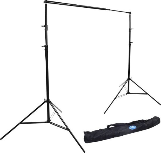 Angle Zoom. Savage Universal - Port-A-Stand Background Support Kit with Savage #50 White Paper Backdrop - Matte Black.
