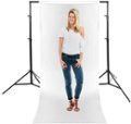 Alt View Zoom 15. Savage Universal - Port-A-Stand Background Support Kit with Savage #50 White Paper Backdrop - Matte Black.