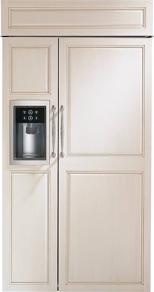 Front. Monogram - 24.4 Cu. Ft. Side-by-Side Built-In Smart Refrigerator with Dispenser - Custom Panel Ready.