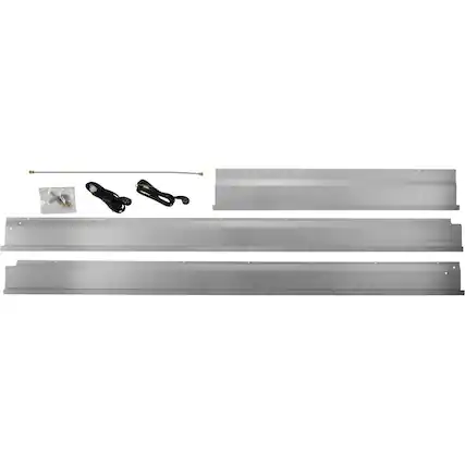 Front. Monogram - 42" Trim Kit for Dual Installed Columns in 24" Deep Cabinets - Silver.