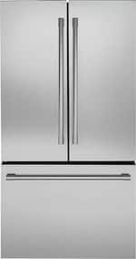Monogram 23 1 Cu Ft French Door Counter Depth Refrigerator Stainless Steel Zwe23psnss Best Buy