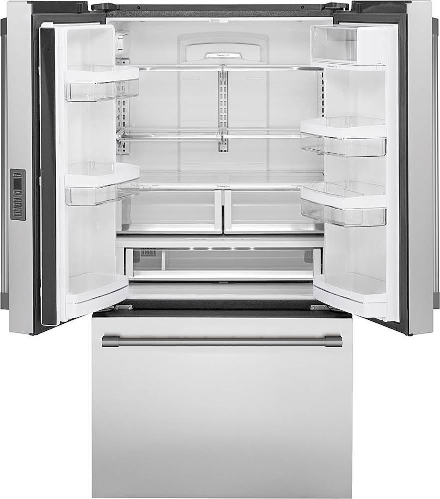 Monogram 23 1 Cu Ft French Door Counter Depth Refrigerator Stainless Steel Zwe23psnss Best Buy
