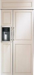 Monogram - 20.2 Cu. Ft. Side-by-Side Built-In Refrigerator with Dispenser - Custom Panel Ready - Front_Zoom