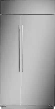 Front. Monogram - 25.1 Cu. Ft. Side-by-Side Built-In Smart Refrigerator - Stainless Steel.