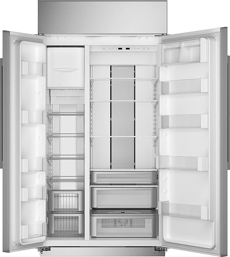 Alt View 2. Monogram - 25.1 Cu. Ft. Side-by-Side Built-In Smart Refrigerator - Stainless Steel.