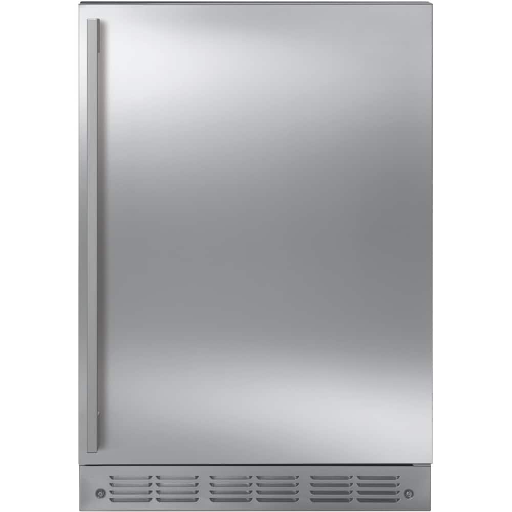 Monogram - 4.25 Cu. Ft. Mini Fridge with Automatic Ice Maker on Full-Extension Slides - Stainless Steel - Front_Zoom