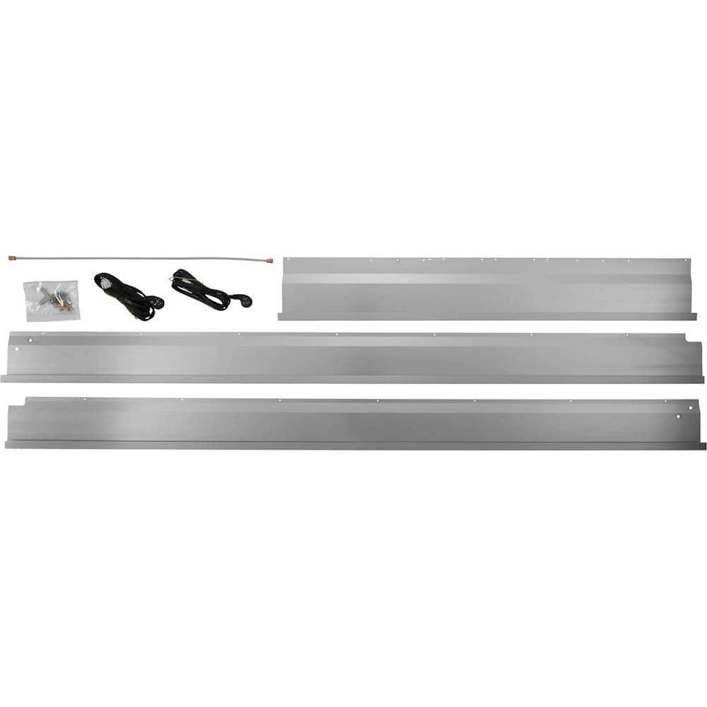 Front. Monogram - 48" Trim Kit for Dual Installed Columns in 24" Deep Cabinets - Stainless steel.