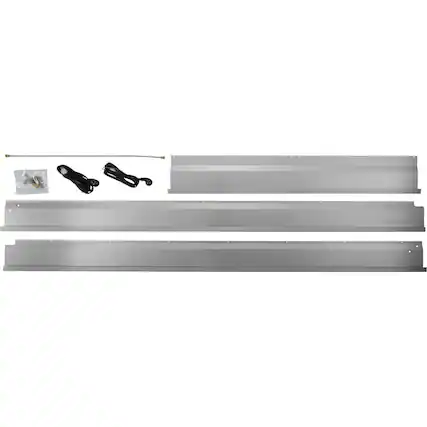 Front. Monogram - 48" Trim Kit for Dual Installed Columns in 24" Deep Cabinets - Stainless steel.