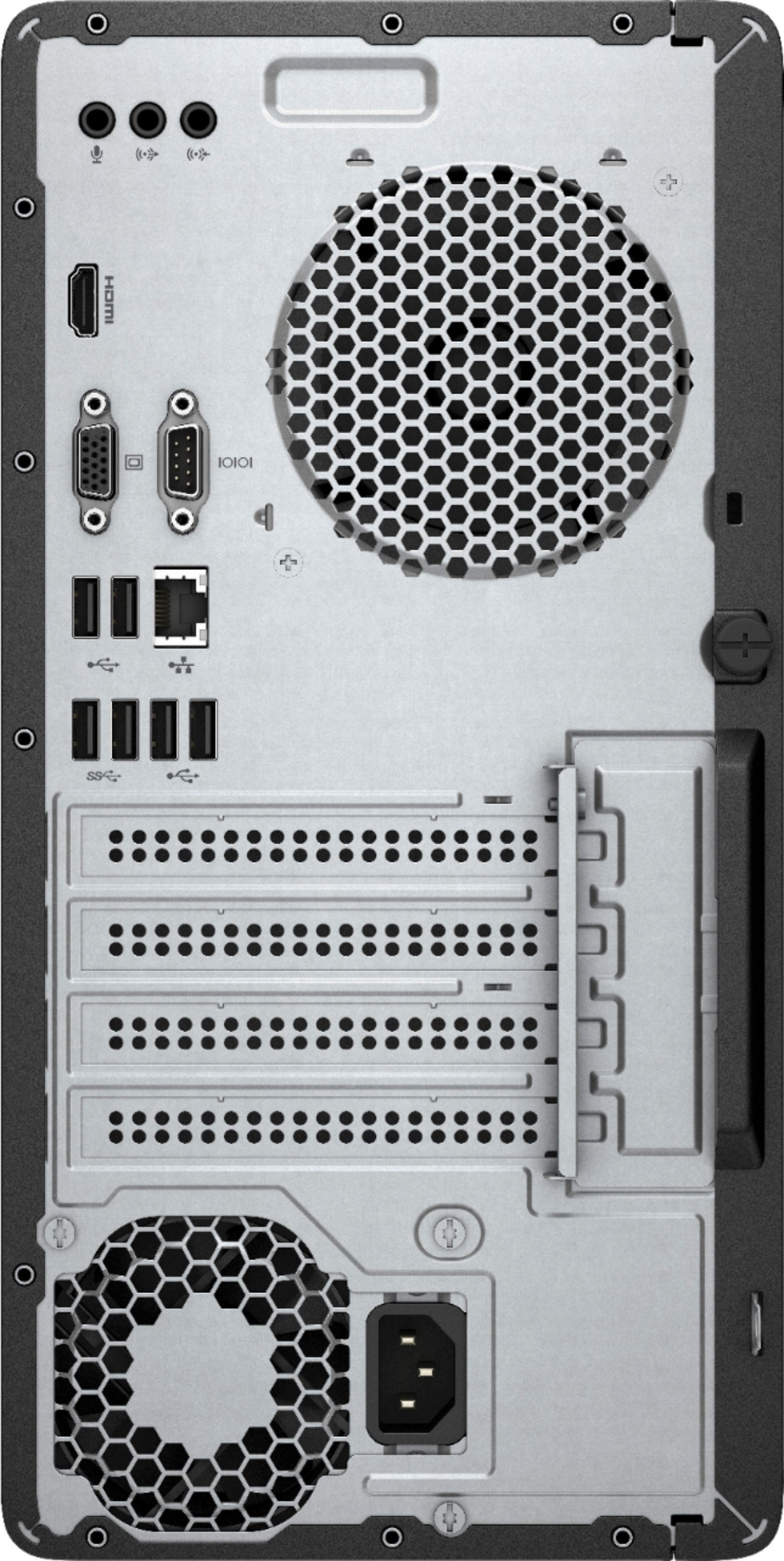 Back View: CyberPowerPC - Gaming Desktop - AMD Ryzen 3-Series - 8GB Memory - NVIDIA GeForce GT 1030 - 1TB Hard Drive + 120GB Solid State Drive - Black