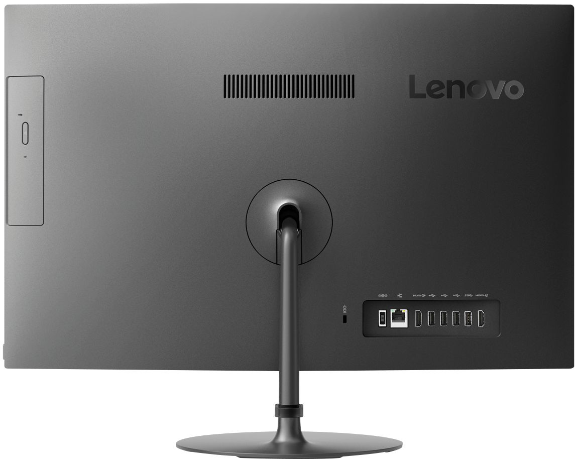 Back View: Lenovo - Geek Squad Certified Refurbished IdeaCentre 520 23.8" Touch-Screen All-In-One - AMD Ryzen 3 - 8GB Memory - 256GB SSD - Black