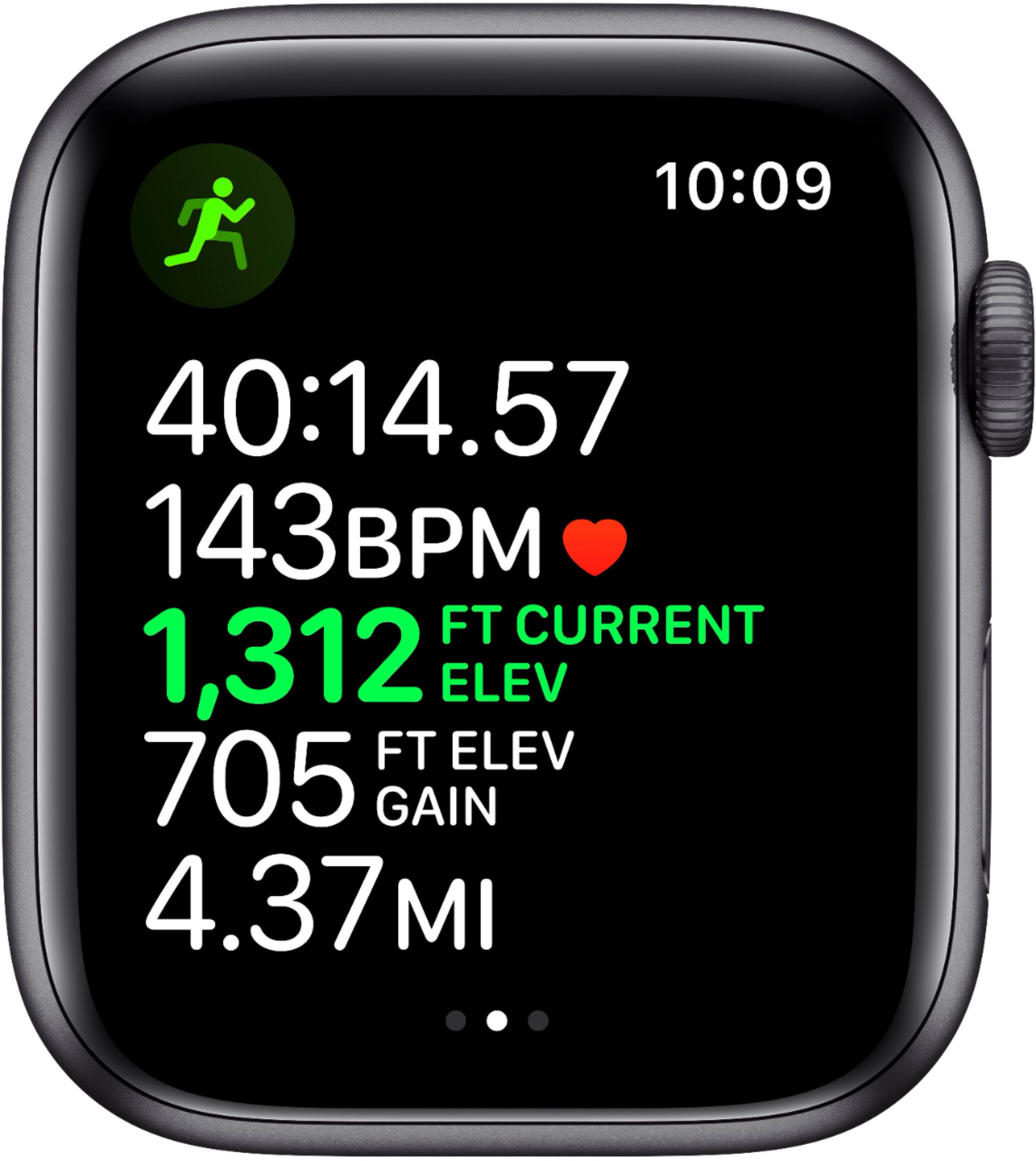 Alt View 13. Apple - Geek Squad Certified Refurbished Apple Watch Nike Series 5 (GPS + Cellular) 44mm Aluminum Case with Nike Sport Band - Space Gray Aluminum.