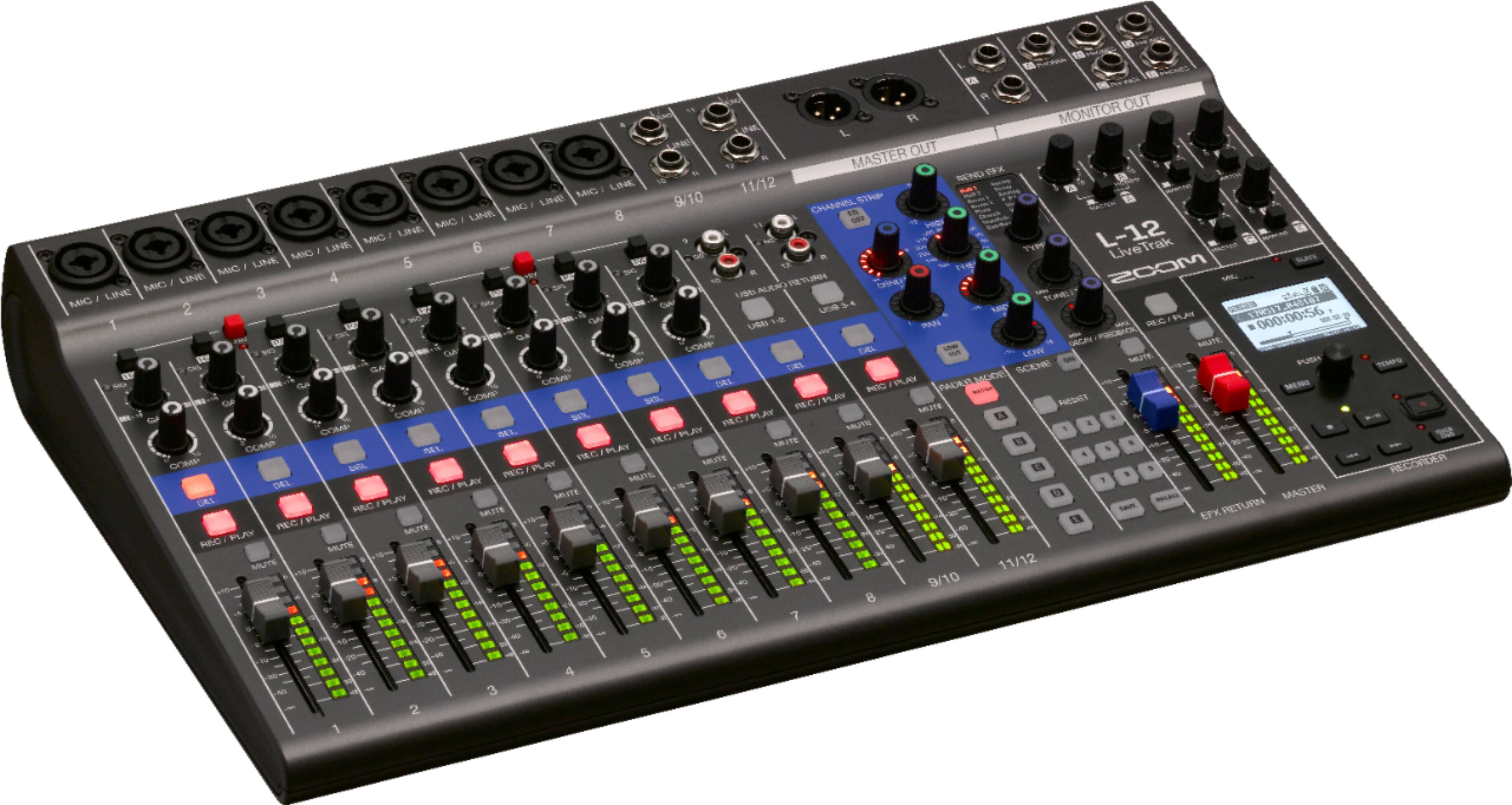 Angle. Zoom - LiveTrak L-12 Digital Mixer/Recorder.