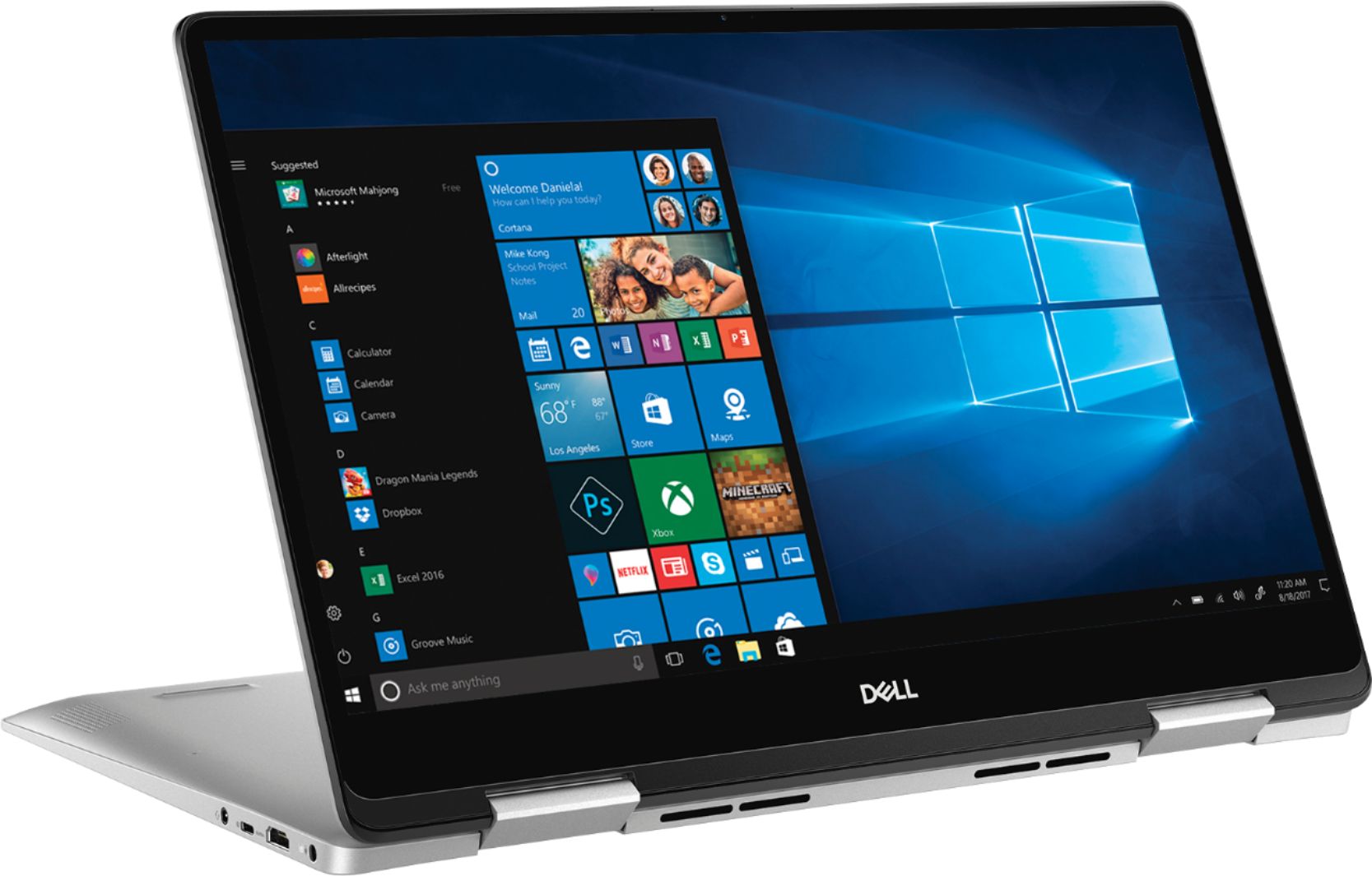 Angle View: Dell - Inspiron 2-in-1 15.6" Geek Squad Certified Refurbished Touch-Screen Laptop - Intel Core i5 - 8GB Memory - 256GB SSD - Silver
