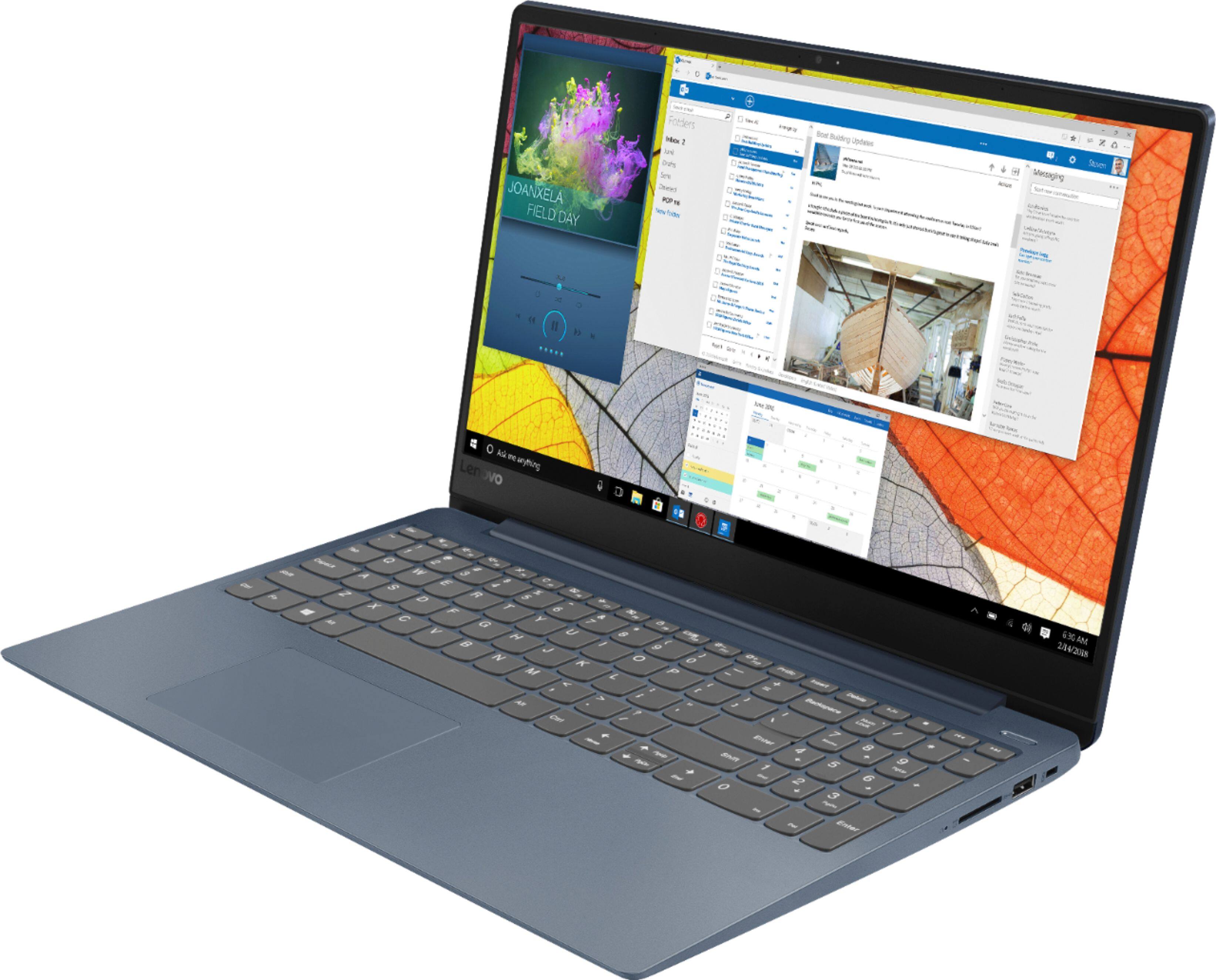 Left View: Lenovo - Geek Squad Certified Refurbished IdeaPad 330S 15.6" Laptop - Intel Core i3 - 4GB Memory - 128GB Solid State Drive - Midnight Blue