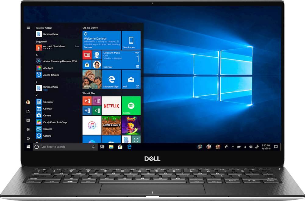 Front. Dell - XPS 13.3" Laptop - Intel Core i7 - 8GB Memory - 512GB SSD - Platinum Silver With Black Carbon Fiber.